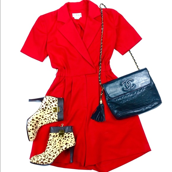 Red Vintage Romper 😍 - Picture 1 of 4