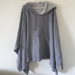 SOFT JOIE grey hooded poncho