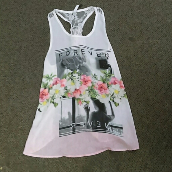 papaya lace back tank