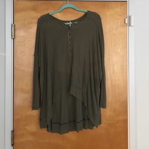 Free People olive green top