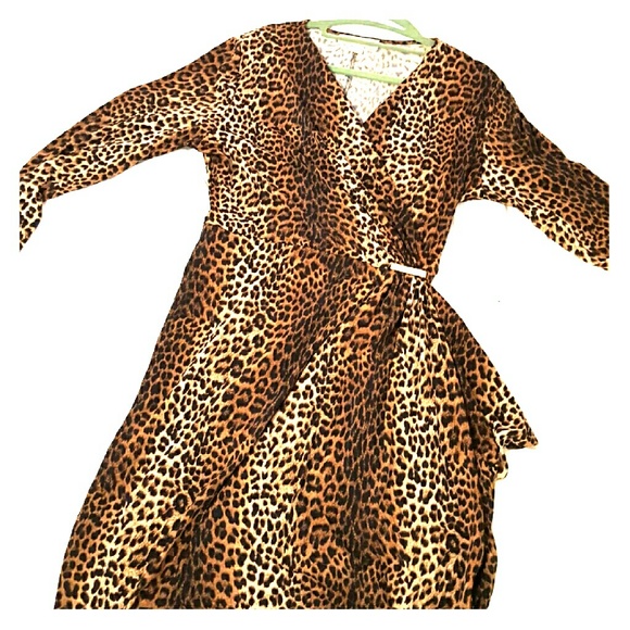 Faux Wrap leopard print Michael Kors dress