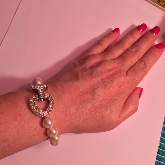 Vintage Set Knotted Bracelet & Necklace w Crystals - Picture 2 of 4