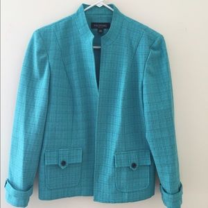 Perceptions Turquoise/Black Blazer