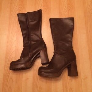 Brown heel boots