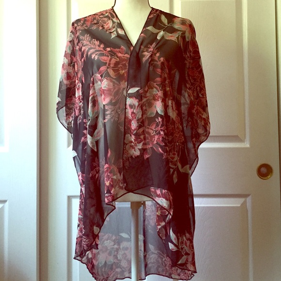 Floral print kimono