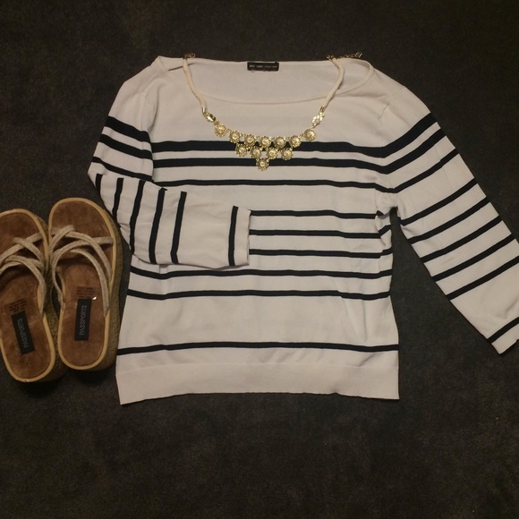 🌻HOST PICK🌻 Navy & White Striped Blouse
