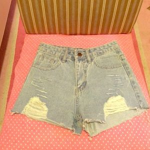 High waisted shorts.