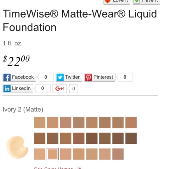 Mary Kay Matte Wear Foundation in Ivory 2