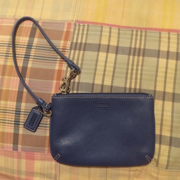 Coach Handbags - Coach blue leatherware wristlet