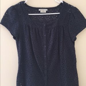 Van Heusen Navy Lace Top