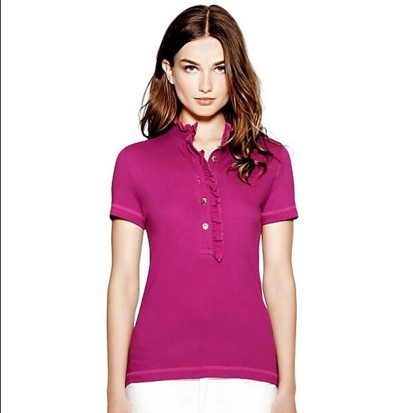 Tory birch LIDIA fuschia polo shirt