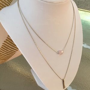 FAUX STONE DOUBLE NECKLACE