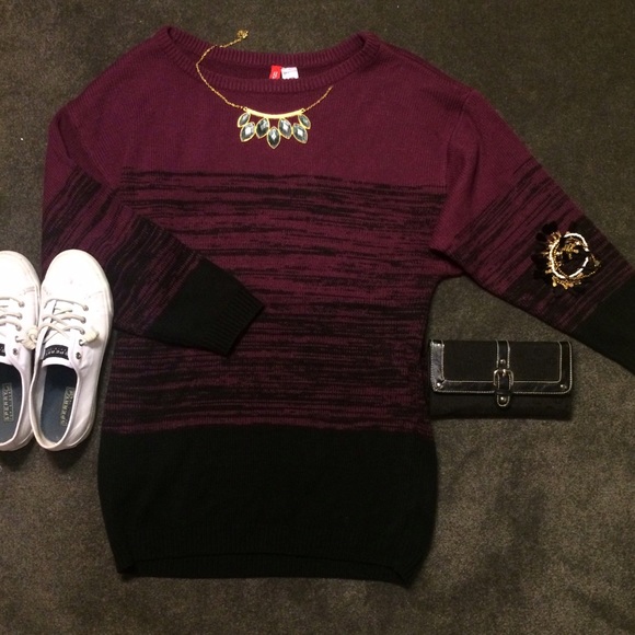 🌻SALE🌻 Burgundy/Black Sweater Dress