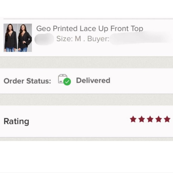 ‼️Small ONLY‼️Geo Printed Lace Up Front Top - Picture 4 of 4