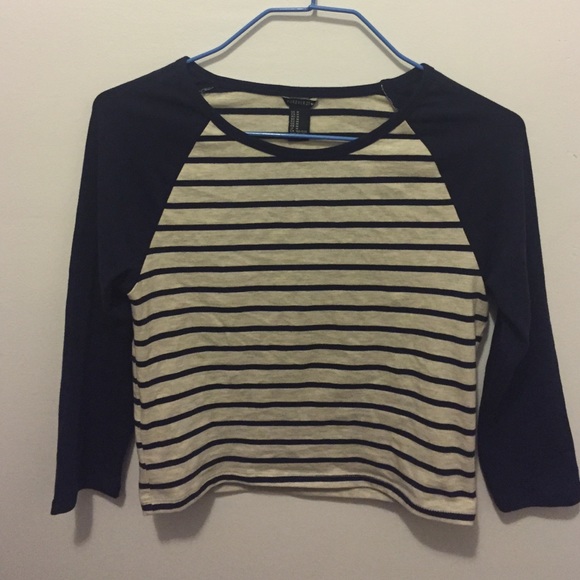 Stripped forever 21 baseball tee