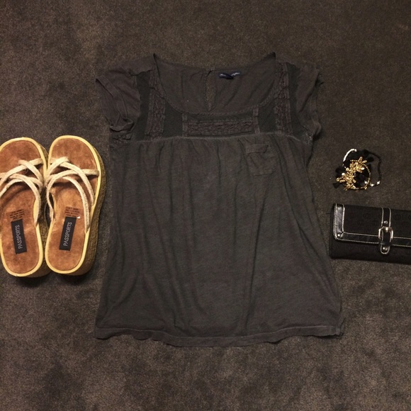 🌻SALE🌻 Gray Lace Blouse (American Eagle)