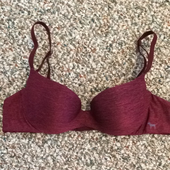 Burgundy campus light push 34A VS PINK  bra!