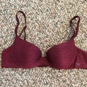 Burgundy campus light push 34A VS PINK  bra!
