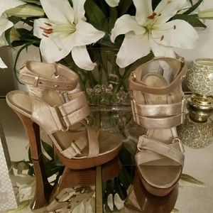 L.A.M.B strappey platform sandal