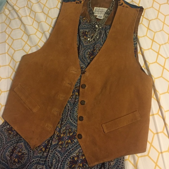 Jackets & Blazers - Vintage tan real leather Arizona  vest