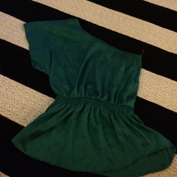 Off the shoulder teal blouse