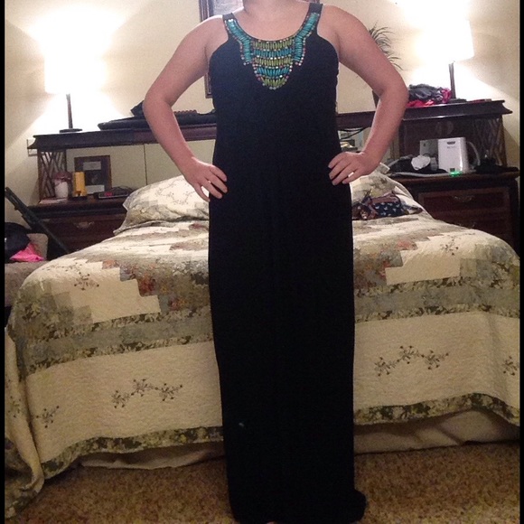 FINAL PRICE!⚠️ Beaded black maxi dress.