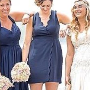 J crew scalloped navy dress