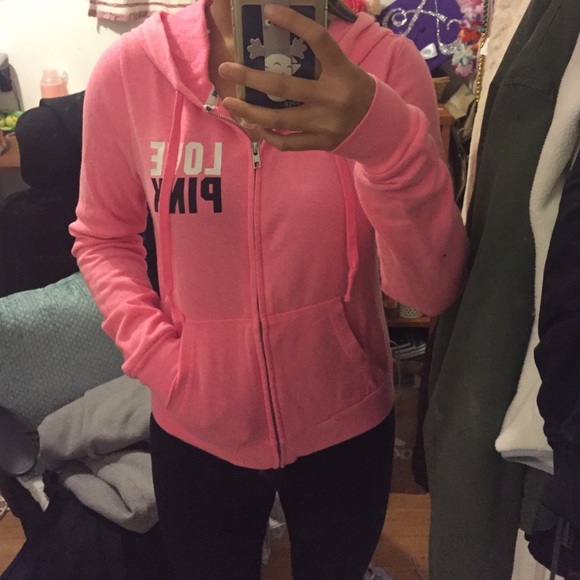 Bright pink PINK Victoria's Secret full zip