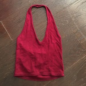 Brandy Melville Maroon Halter Crop Top