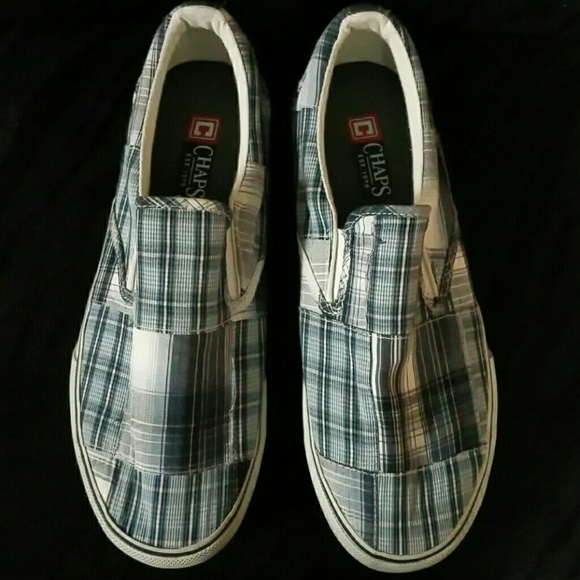 Chaps Shoes Chaps Denim Plaid Slip On Boat Shoes Mens 5 Chaps Shoes Chaps Denim Plaid Slip On Boat Shoes Mens 5