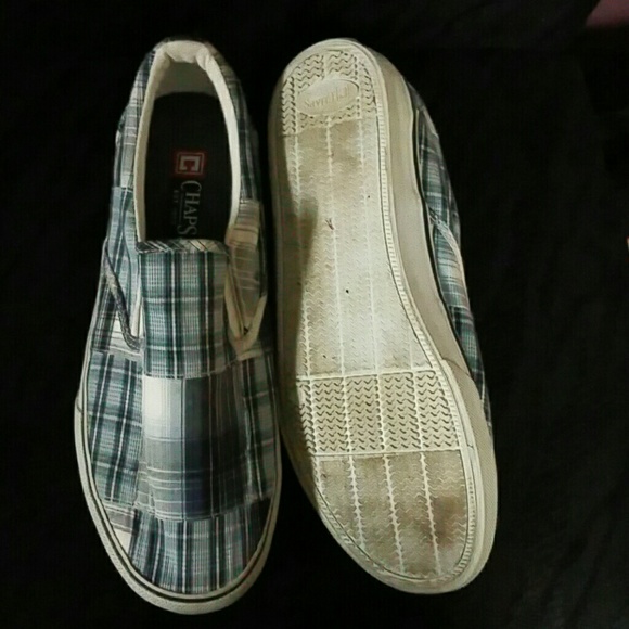 Chaps Shoes Chaps Denim Plaid Slip On Boat Shoes Mens 5 Chaps Shoes Chaps Denim Plaid Slip On Boat Shoes Mens 5