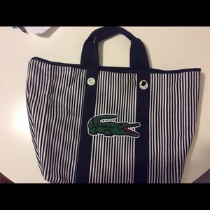 LACOSTE Terry Beach Tote Bag Large Alligator