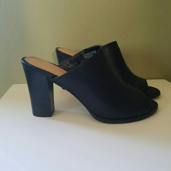 Express Stacked Heel Mules