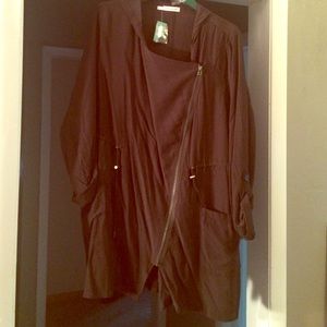 Black lightweight utility jacket