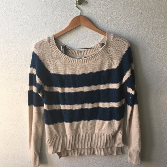 Full Tilt Blue Striped Knit Sweater