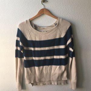 Full Tilt Blue Striped Knit Sweater