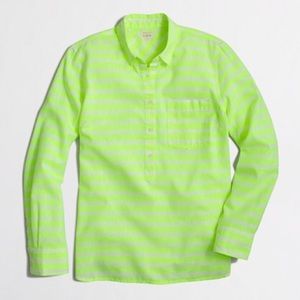 J.Crew Neon Striped Popover Shirt