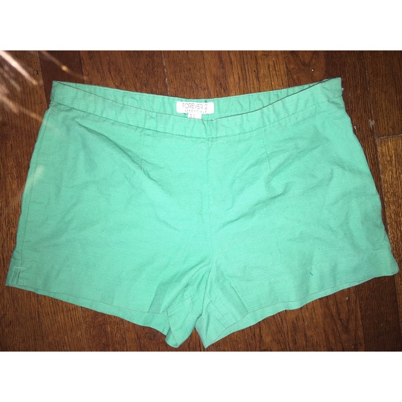 Turquoise high waisted pleated shorts