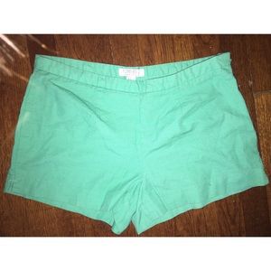 Turquoise high waisted pleated shorts