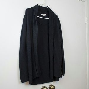 Cable knit black cardigan