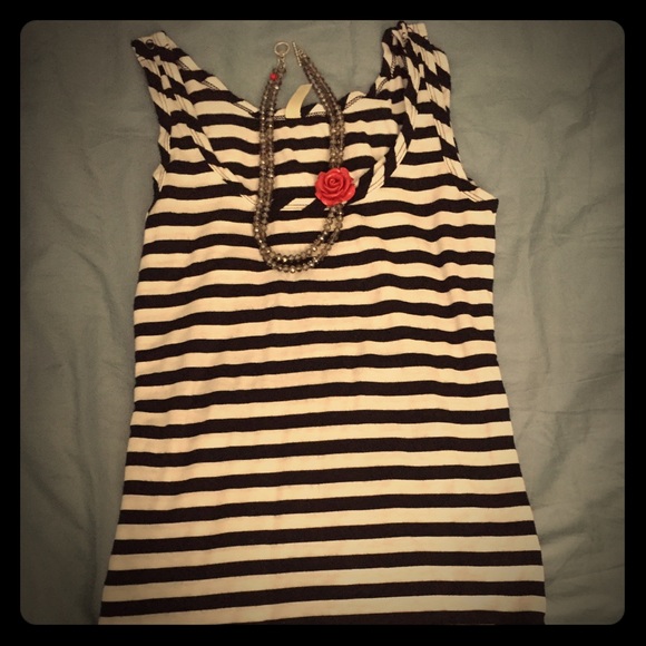 Black and off white maternity/nursing tank