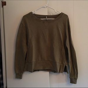 Free People Army Green Sweatshirt