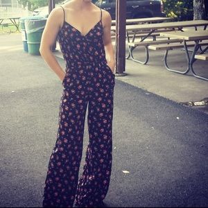 Small black and floral romper