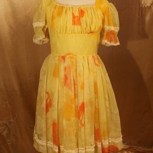 Vintage yellow floral dress
