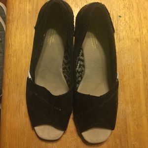 Black sequins Toms Wedges