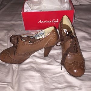 Brown Oxford style heels from American Eagle