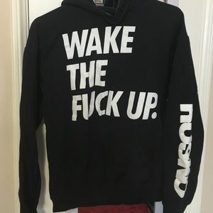 Rusko merch "Wake The F*ck Up" Hoodie, small