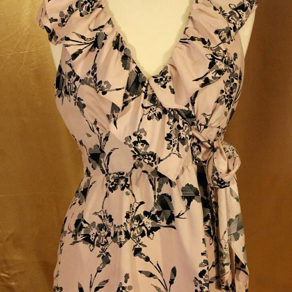 Pink silky sleeveless blouse