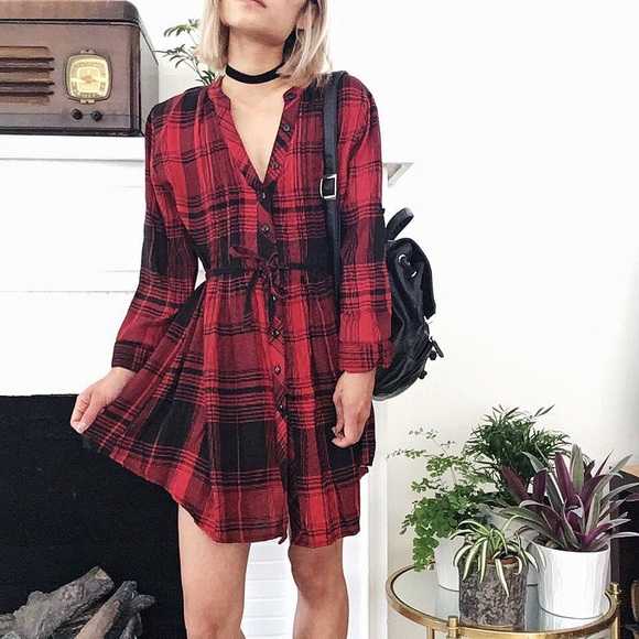 Red Plaid Dress - American Rag