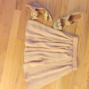AMERICAN APPAREL beige skirt with elastic top